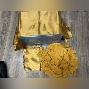 Gold satin table runners and chair sashes Party essentials fabric Set
